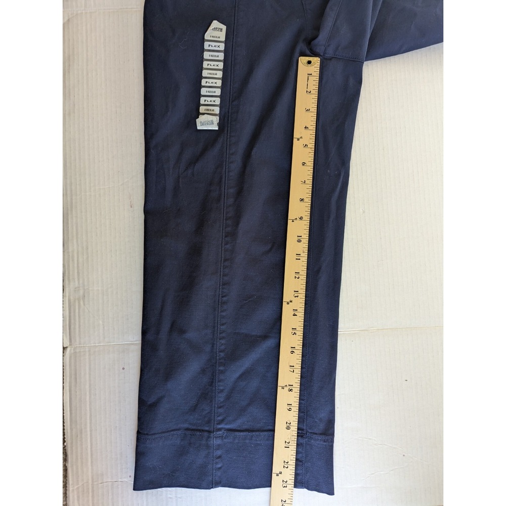 NWT Duluth Trading Pants Women's Sz 8 Blue Cropped Wide Leg Chino Cotton Blend - Picture 8 of 10